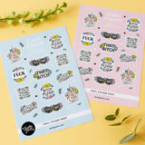 Floral Swears A5 Vinyl Sticker Sheet