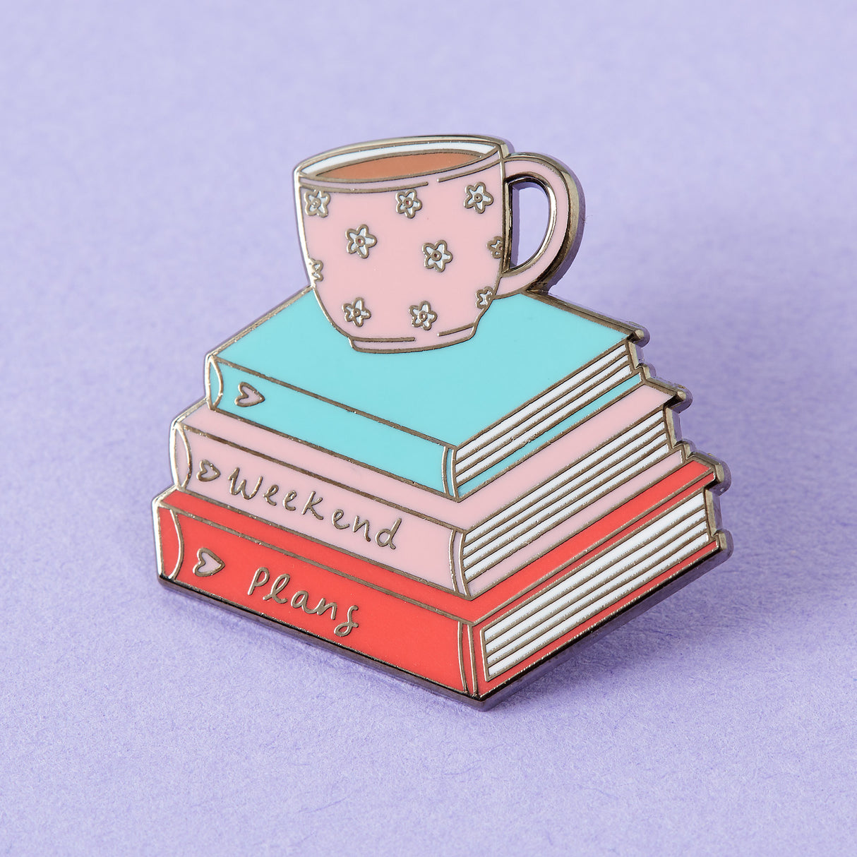 Weekend Plans Reading Books Enamel Pin