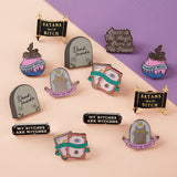 Treat or Treat Black Cat Enamel Pin