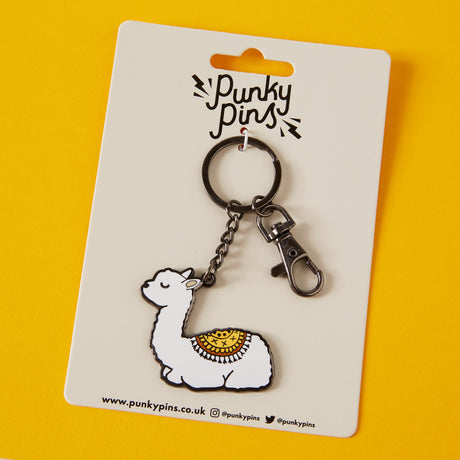 Baby Llama Enamel Keyring