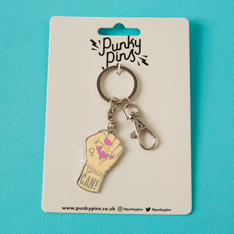 Girls Can Enamel Keyring