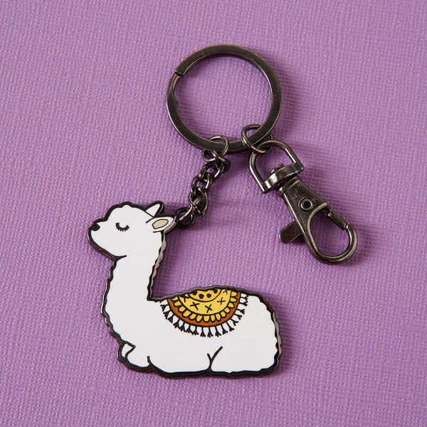 Baby Llama Enamel Keyring