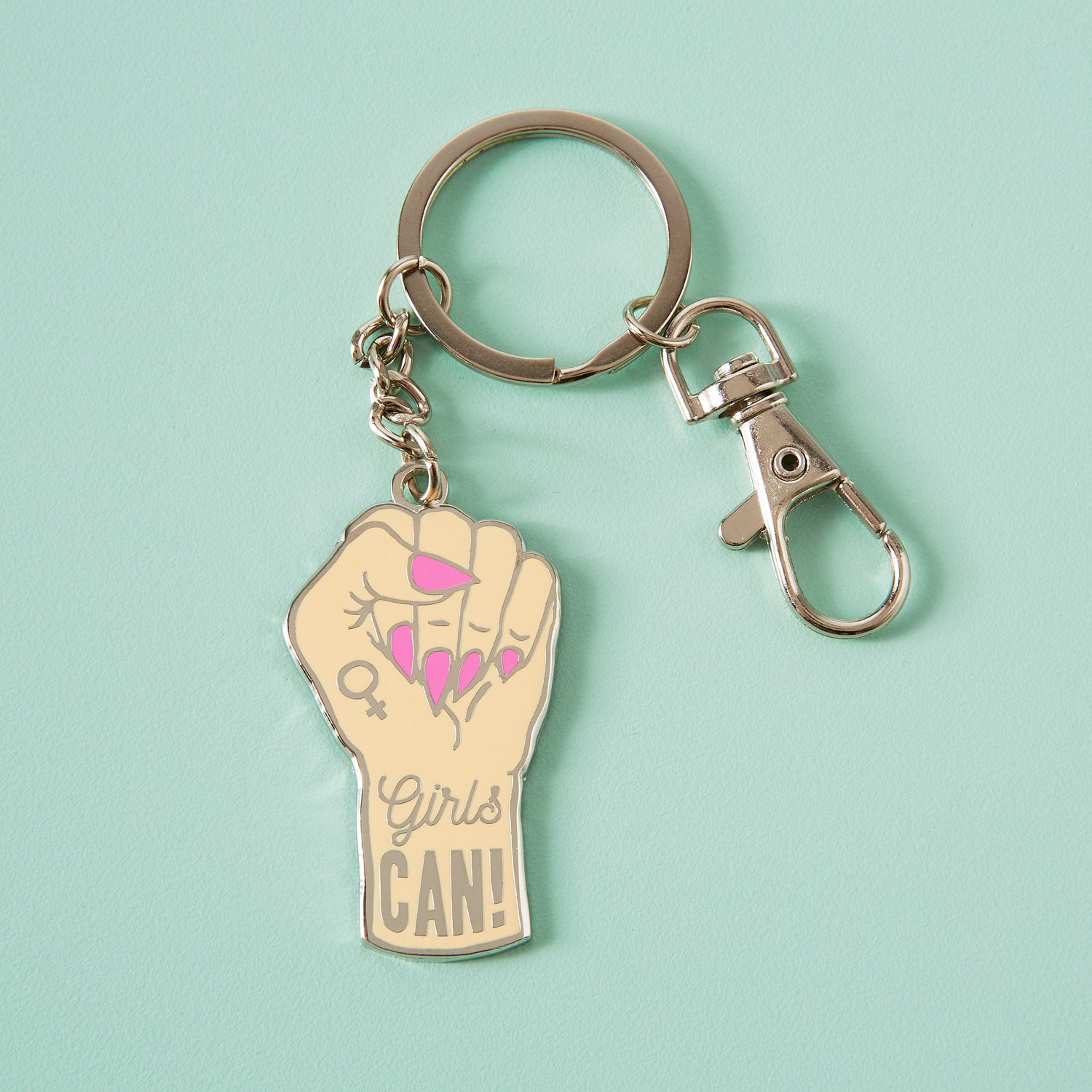Girls Can Enamel Keyring