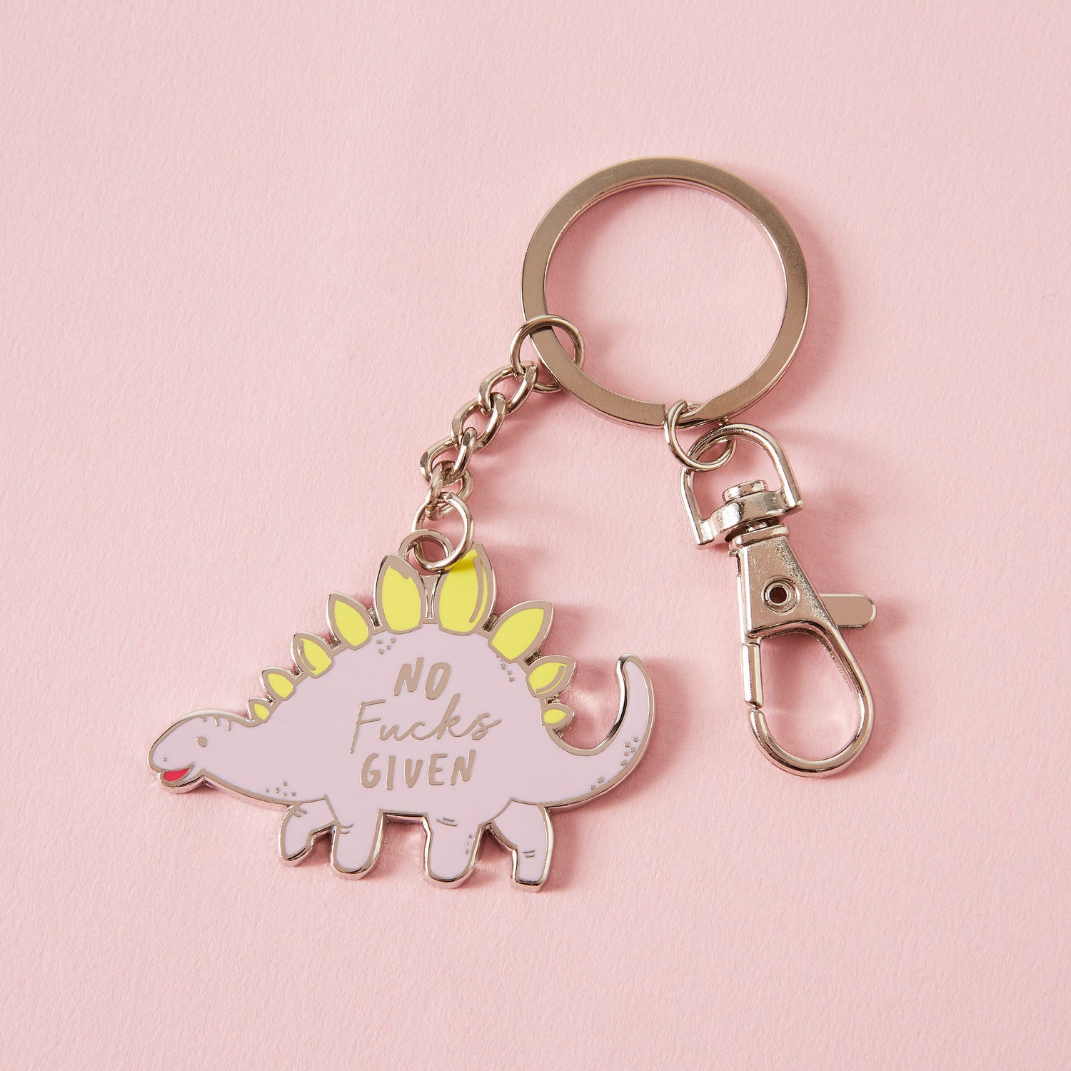 No Fucks Dino Enamel Keyring