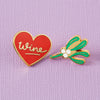 Mistletoe and Wine Enamel Pin Set