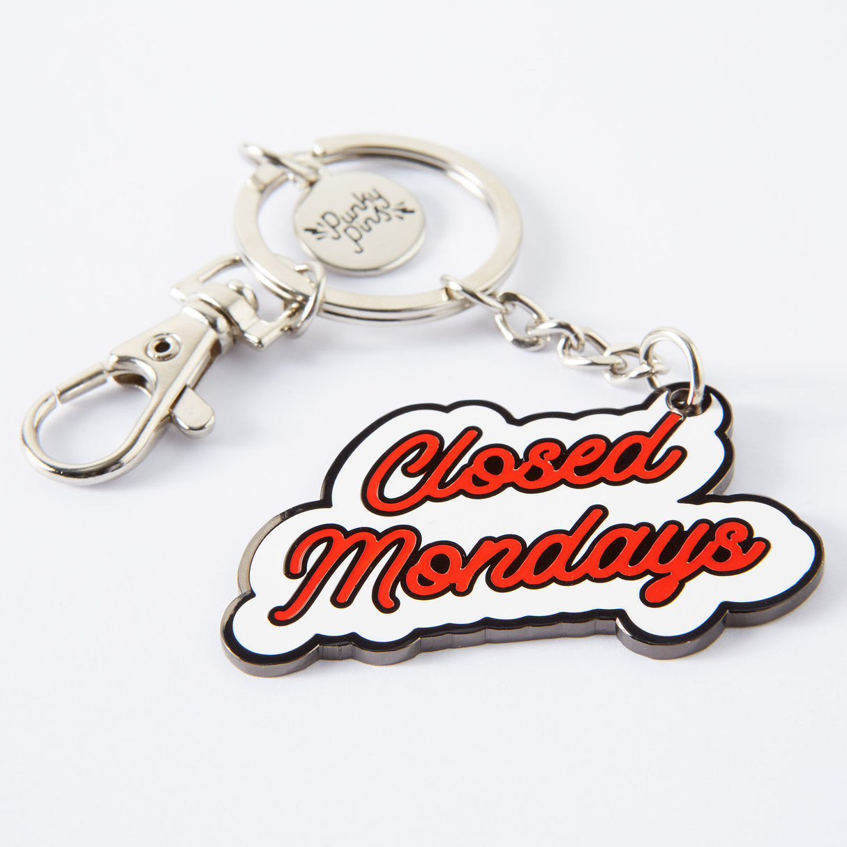 Closed Mondays Enamel Keyring