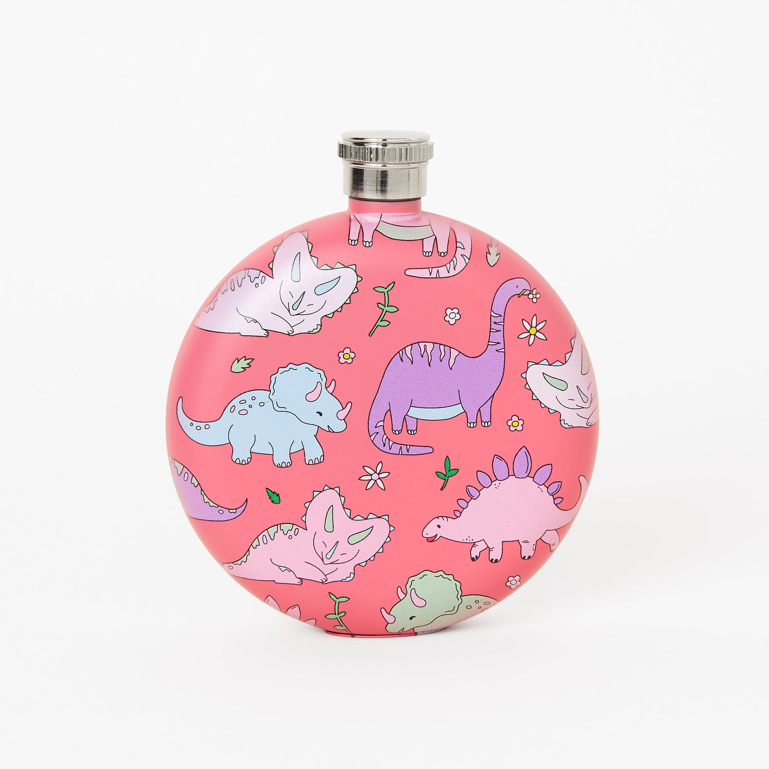 Pastel Pink Dinosaur Hip Flask