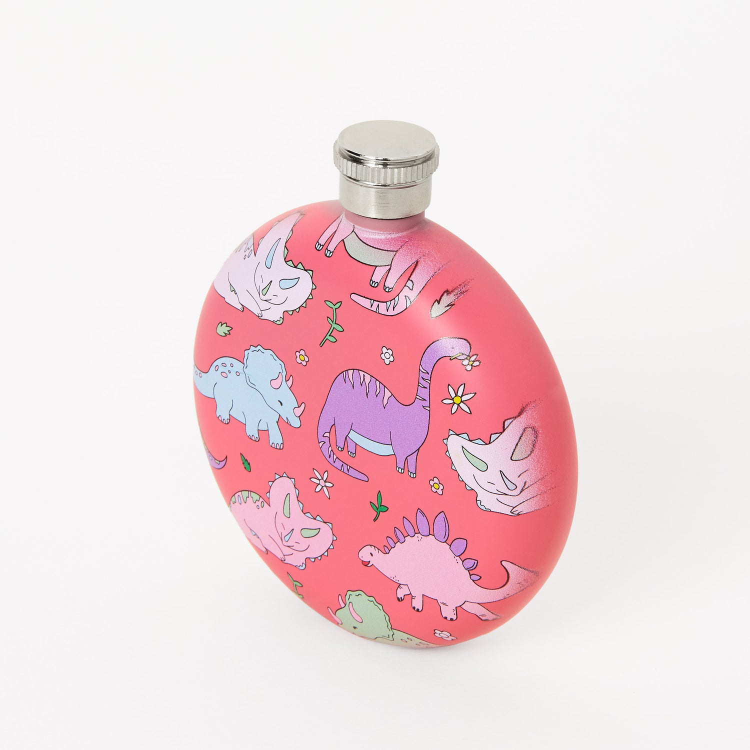 Pastel Pink Dinosaur Hip Flask