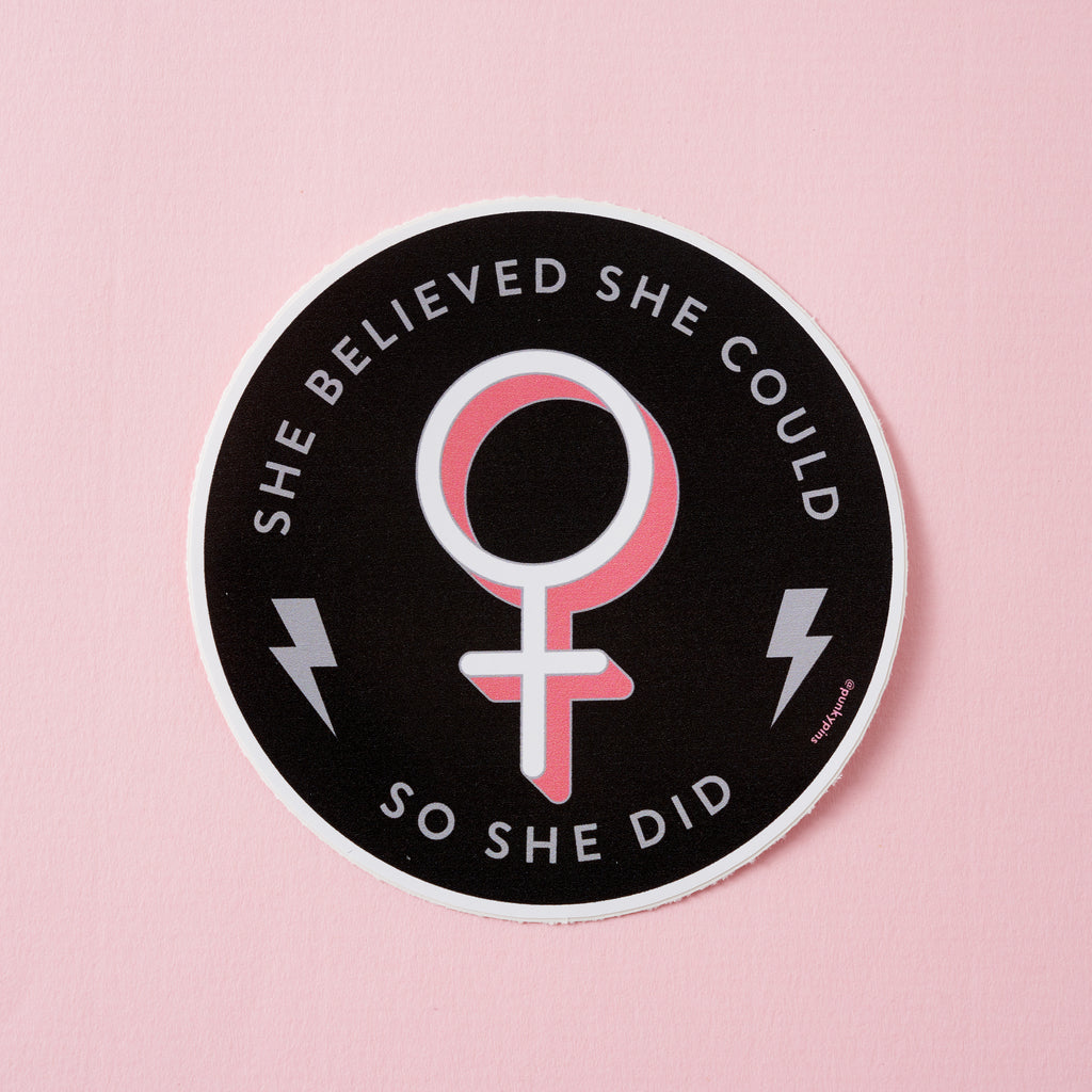 She Believed She Could So She Did Vinyl Sticker