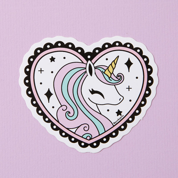 Unicorn Heart Vinyl Sticker