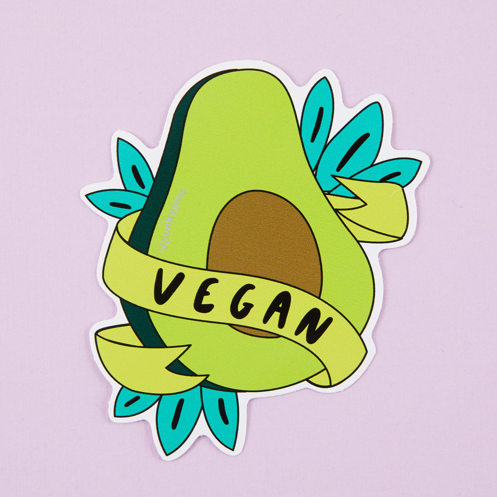 Vegan Avocado Vinyl Sticker