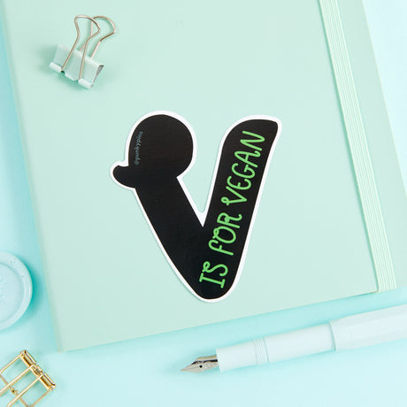 V Is For Vegan Vinyl Sticker