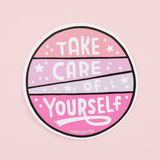 Take Care Of Yourself PINK/ WHITE/ PURPLE Vinyl Sticker