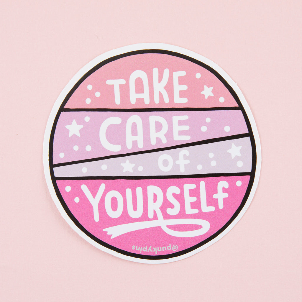 Take Care Of Yourself PINK/ WHITE/ PURPLE Vinyl Sticker
