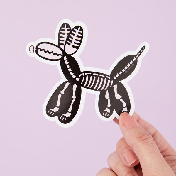 Skeleton Balloon Dog Vinyl Sticker