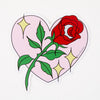 Rose In Heart Vinyl Sticker