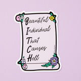 Beautiful Individual Vinyl Sticker