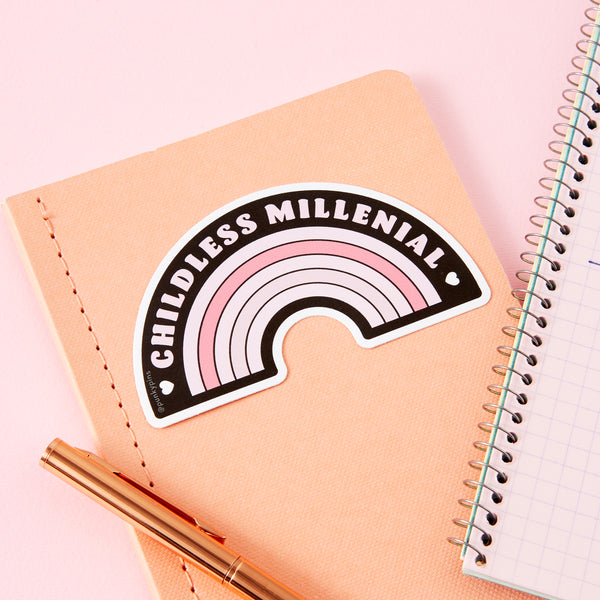 Childless Millennial Vinyl Sticker - Pink