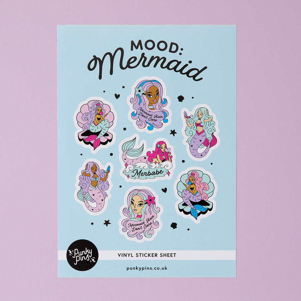 Mood: Mermaid Vinyl A5 Sticker Sheet