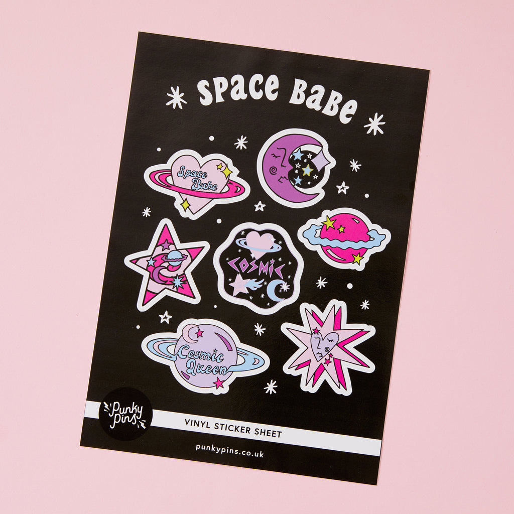 Space Babe Sticker Sheet A5