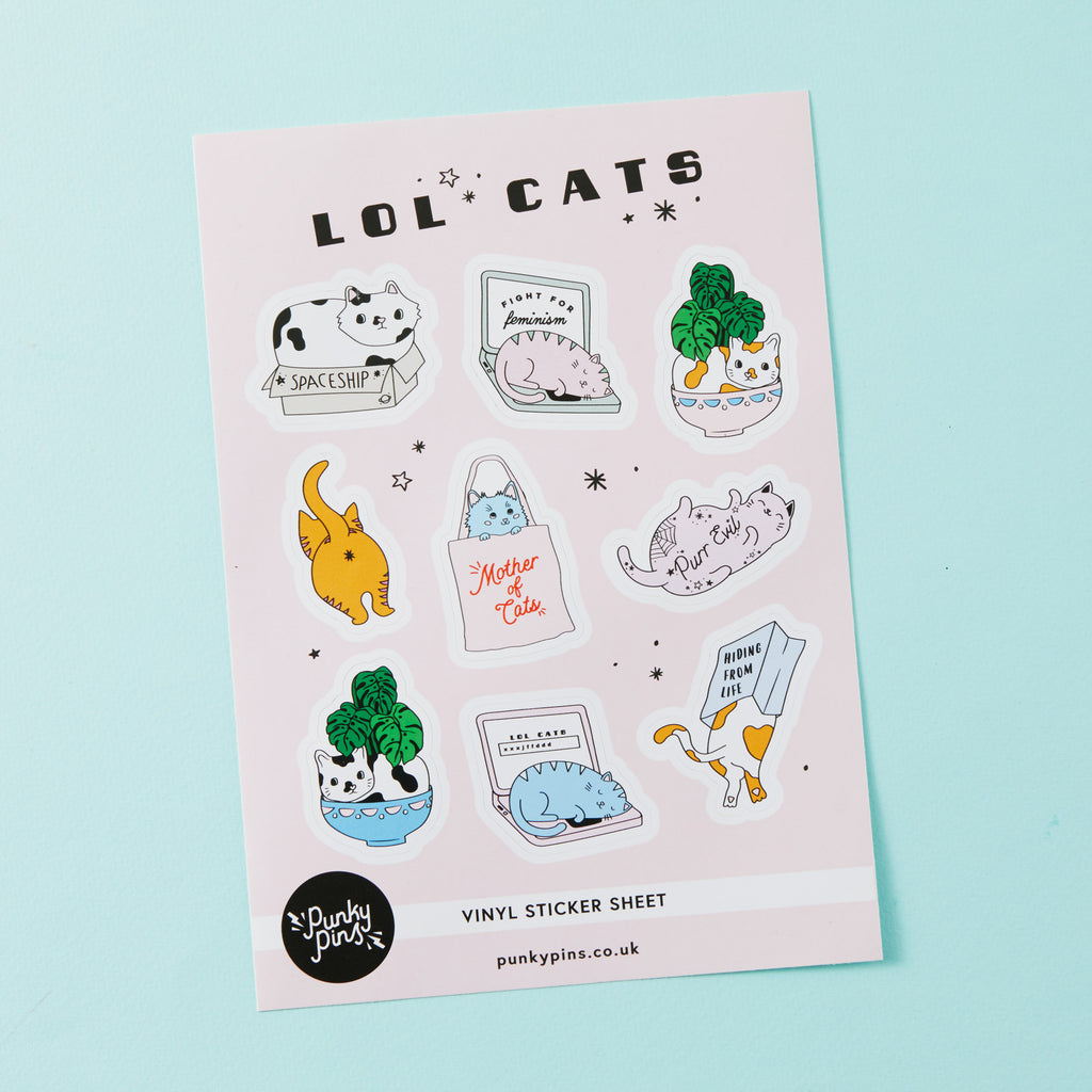 LOL Cats Vinyl Sticker Sheet A5
