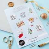 Happy Christmas Vinyl Sticker Sheet A5