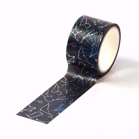 Blue and Silver Foil Constellation Wide Washi Tape