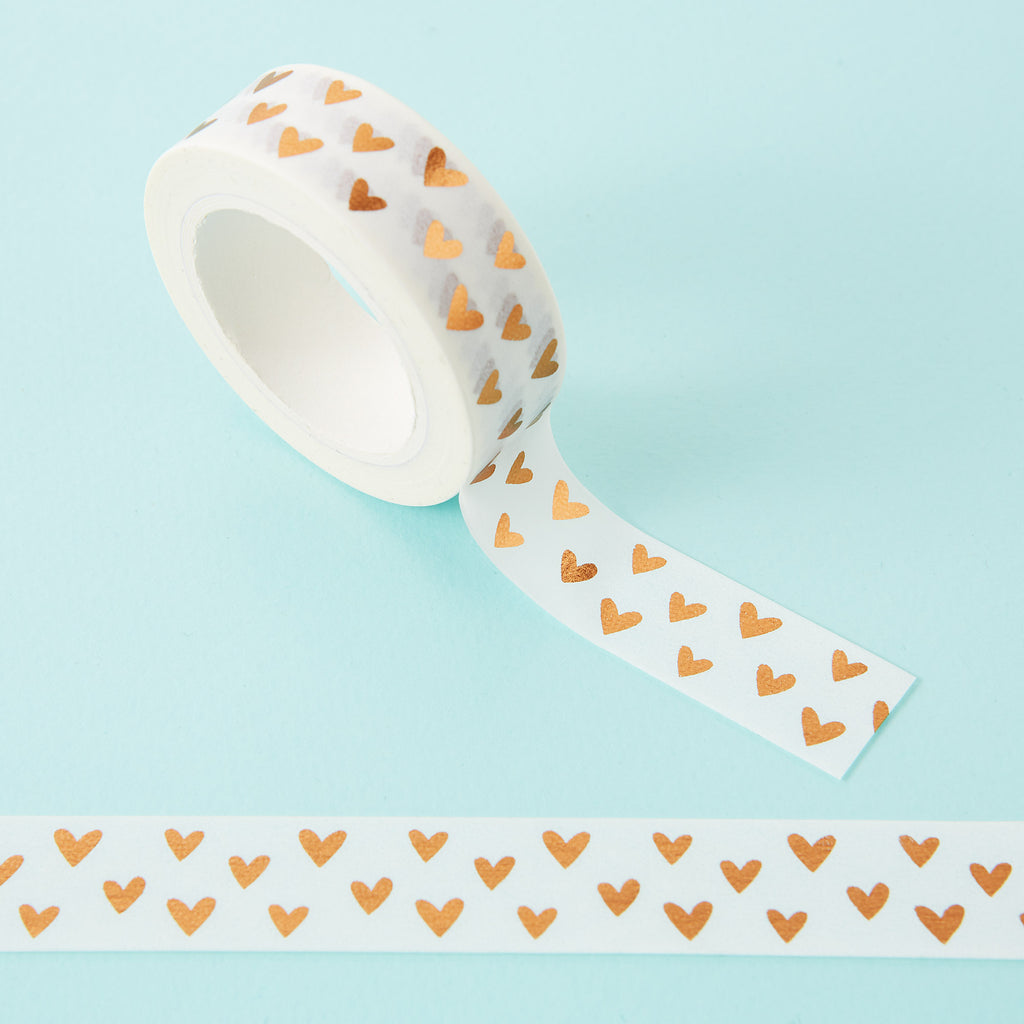 Heart Copper Foil Print Washi Tape
