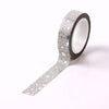 Small Silver Star Glitter Print Washi Tape