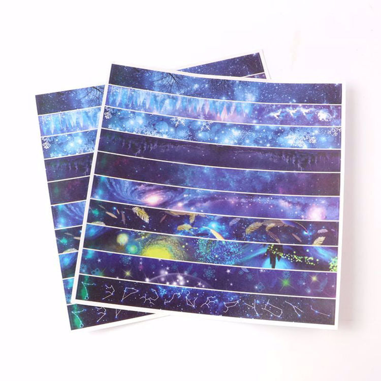 Starlit Sky and Constellation Washi Tape Strip Stickers