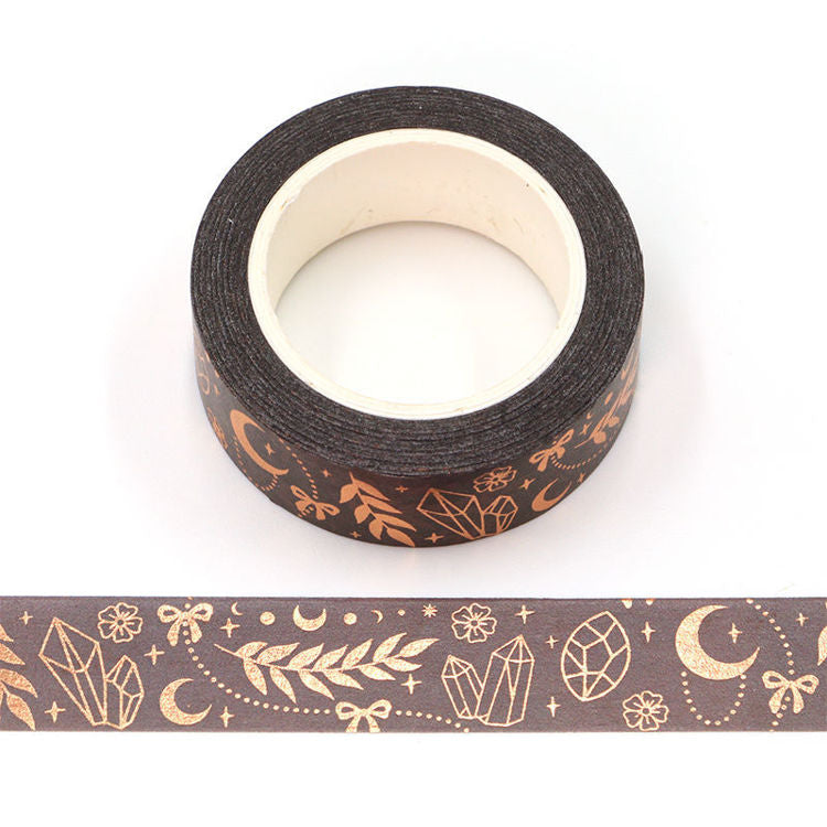 Brown Foil Crystal Washi Tape