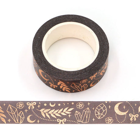 Brown Foil Crystal Washi Tape