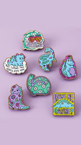 Leave Me Alone Dinosaur Wooden Eco Pin