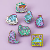 Daisy Print Dinosaur Wooden Eco Pin