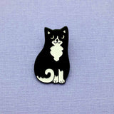 Black & White Cat Enamel Pin