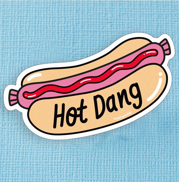Hot Dang Hot Dog Large Vinyl Sticker