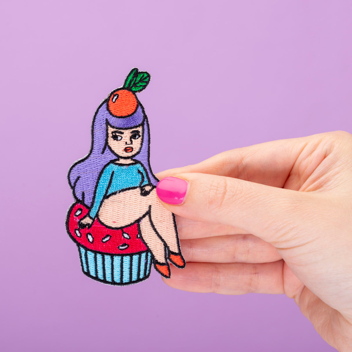 Mel Stringer Cupcake Babe Embroidered Iron On Patch