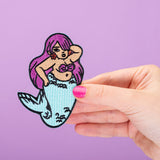 Chubby Mermaid Embroidered Iron On Patch