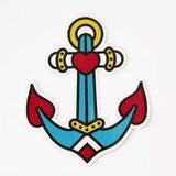 Punky Pins Anchor Tattoo Inspired Vinyl Laptop Sticker