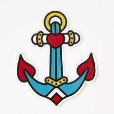 Punky Pins Anchor Tattoo Inspired Vinyl Laptop Sticker