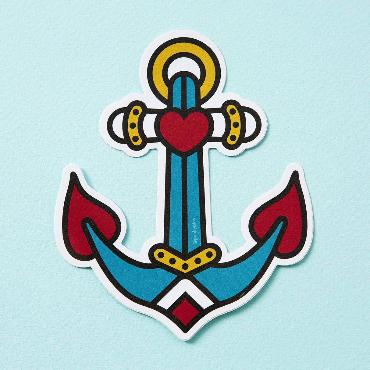 Punky Pins Anchor Tattoo Inspired Vinyl Laptop Sticker