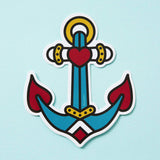 Punky Pins Anchor Tattoo Inspired Vinyl Laptop Sticker