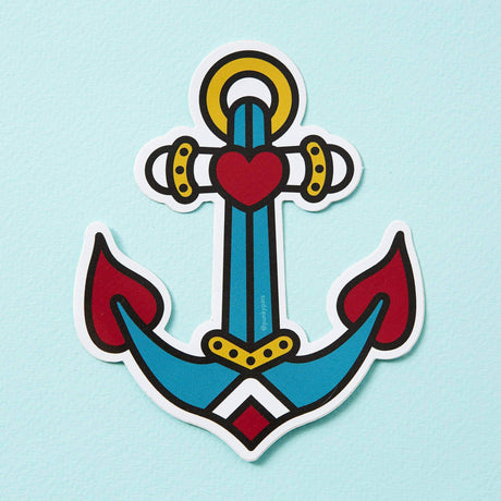 Punky Pins Anchor Tattoo Inspired Vinyl Laptop Sticker
