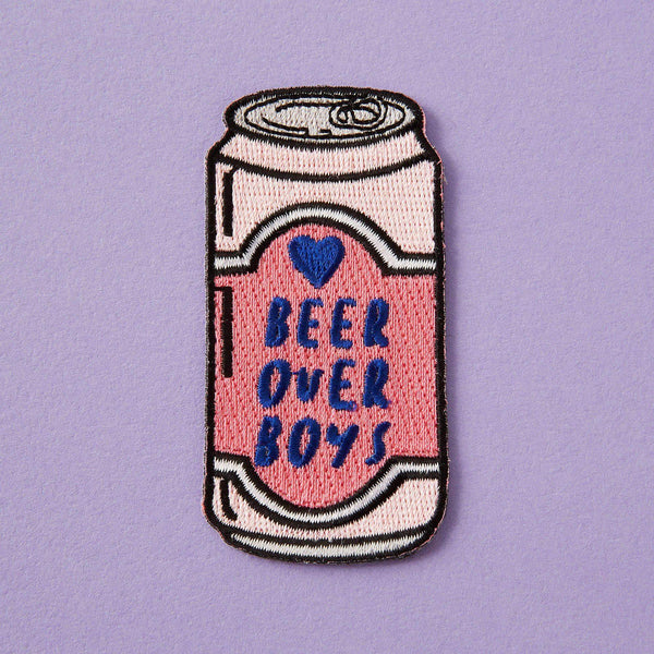 Punky Pins Beer Over Boys Embroidered Iron On Patch