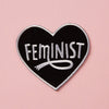 Punky Pins Black Feminist Heart Embroidered Iron On Patch