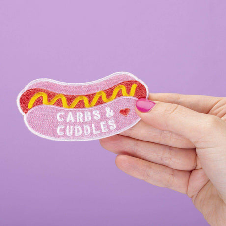 Punky Pins Carbs and Cuddles Hot Dog Embroidered Iron On Patch