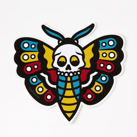 Punky Pins Death Head Moth Tattoo Inspired Vinyl Laptop Sticker