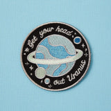 Punky Pins Get Your Head Out Uranus Embroidered Iron On Patch