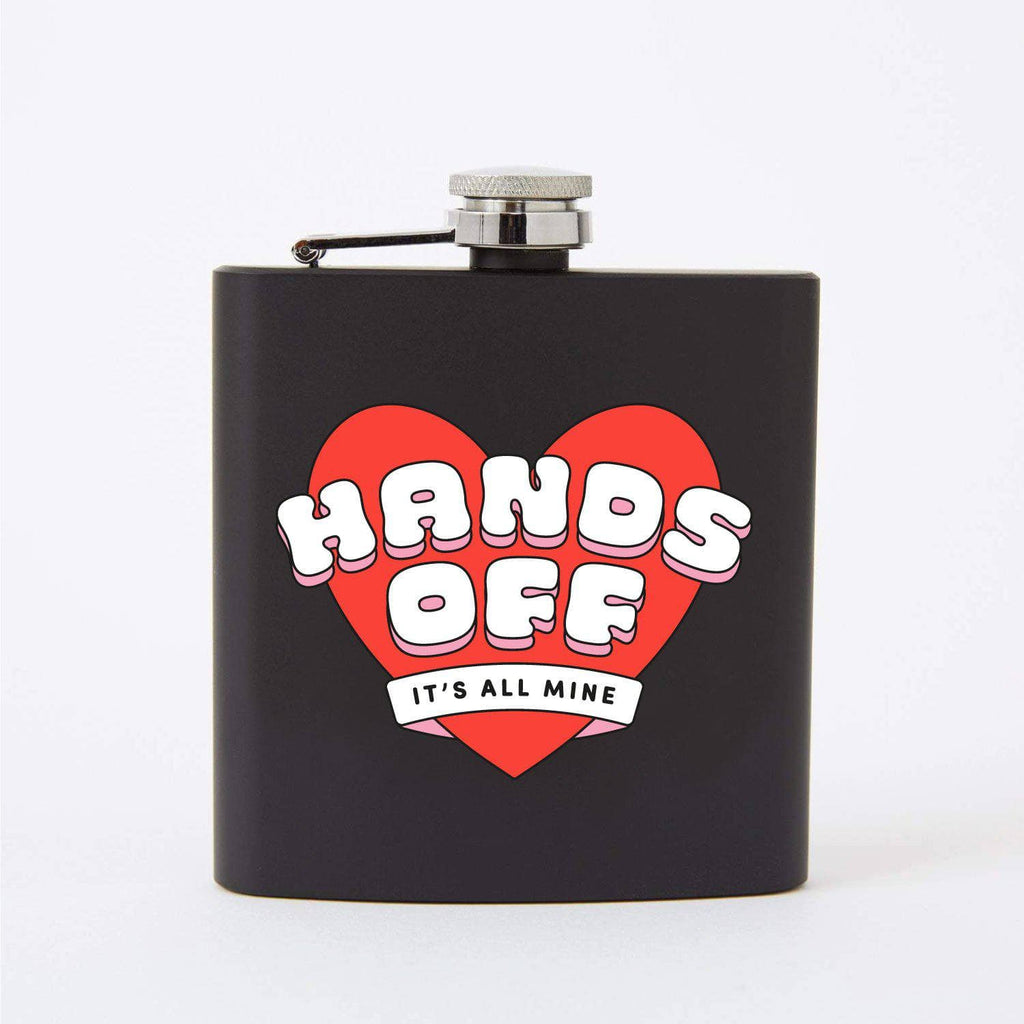 Hands off - It's all mine Black Hip Flask