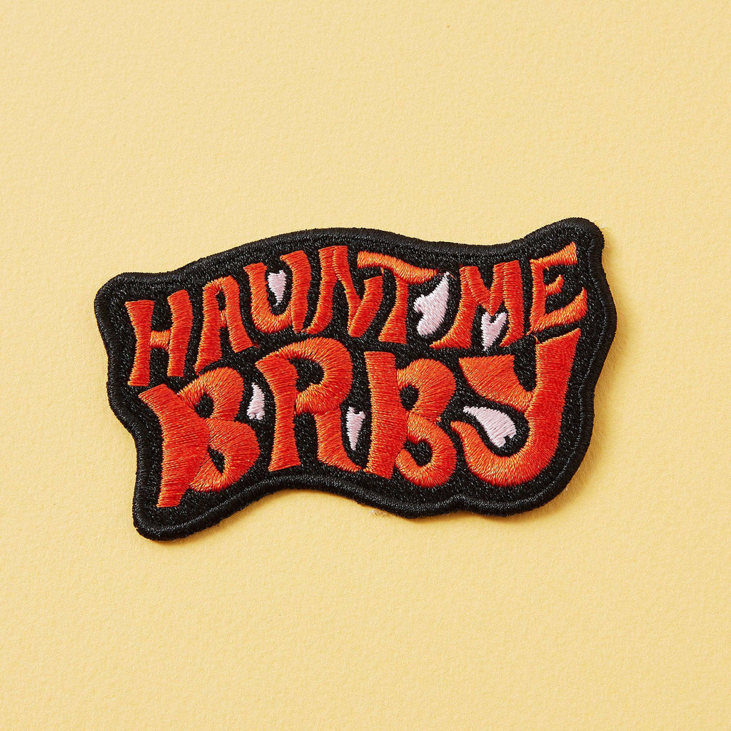 Punky Pins Haunt Me Baby Iron on Patch